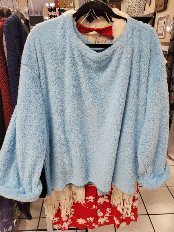 Fuzzy Oversized sweater - Baby blue